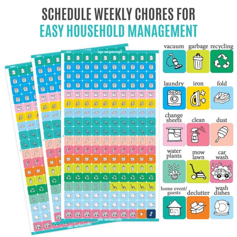 Chores planner stickers