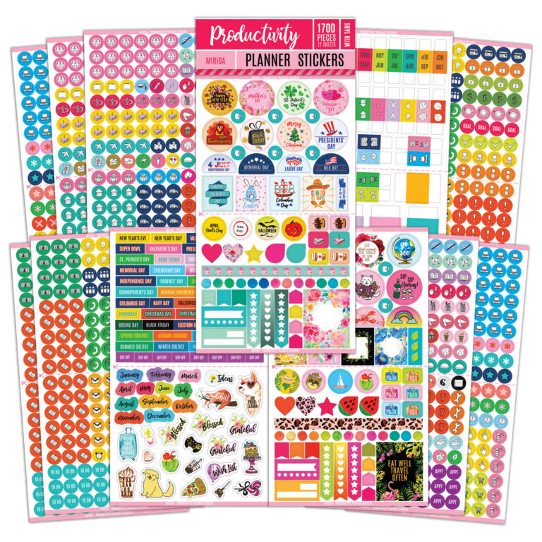 Productivity planner stickers