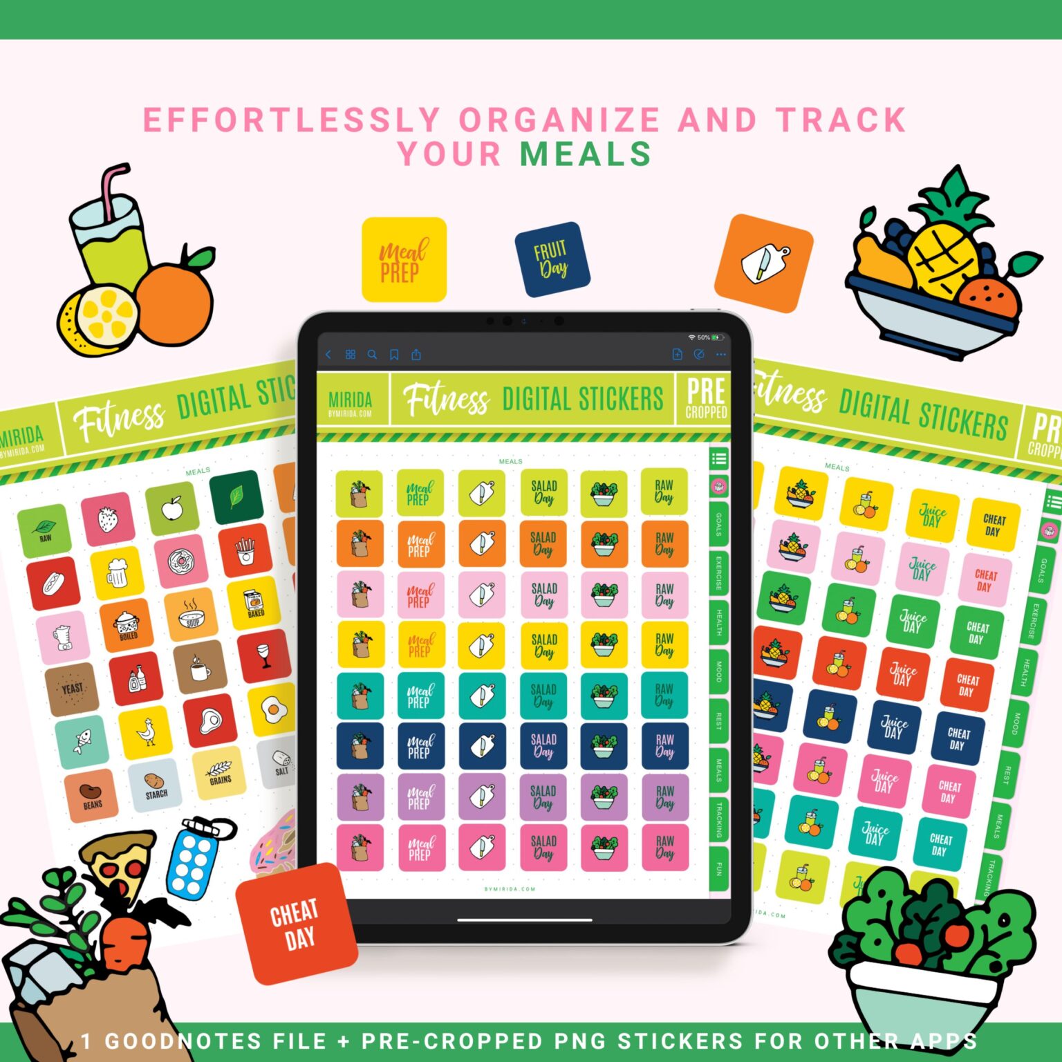 digital stickers healthy eating